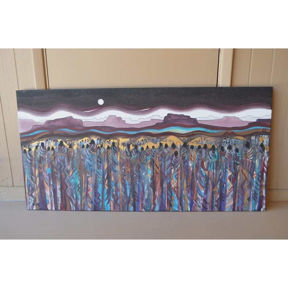 Tucson Arizona Artist Greg Kyle Original HOPI MIDNIGHT‎ Acrylic On Canvas 24x48